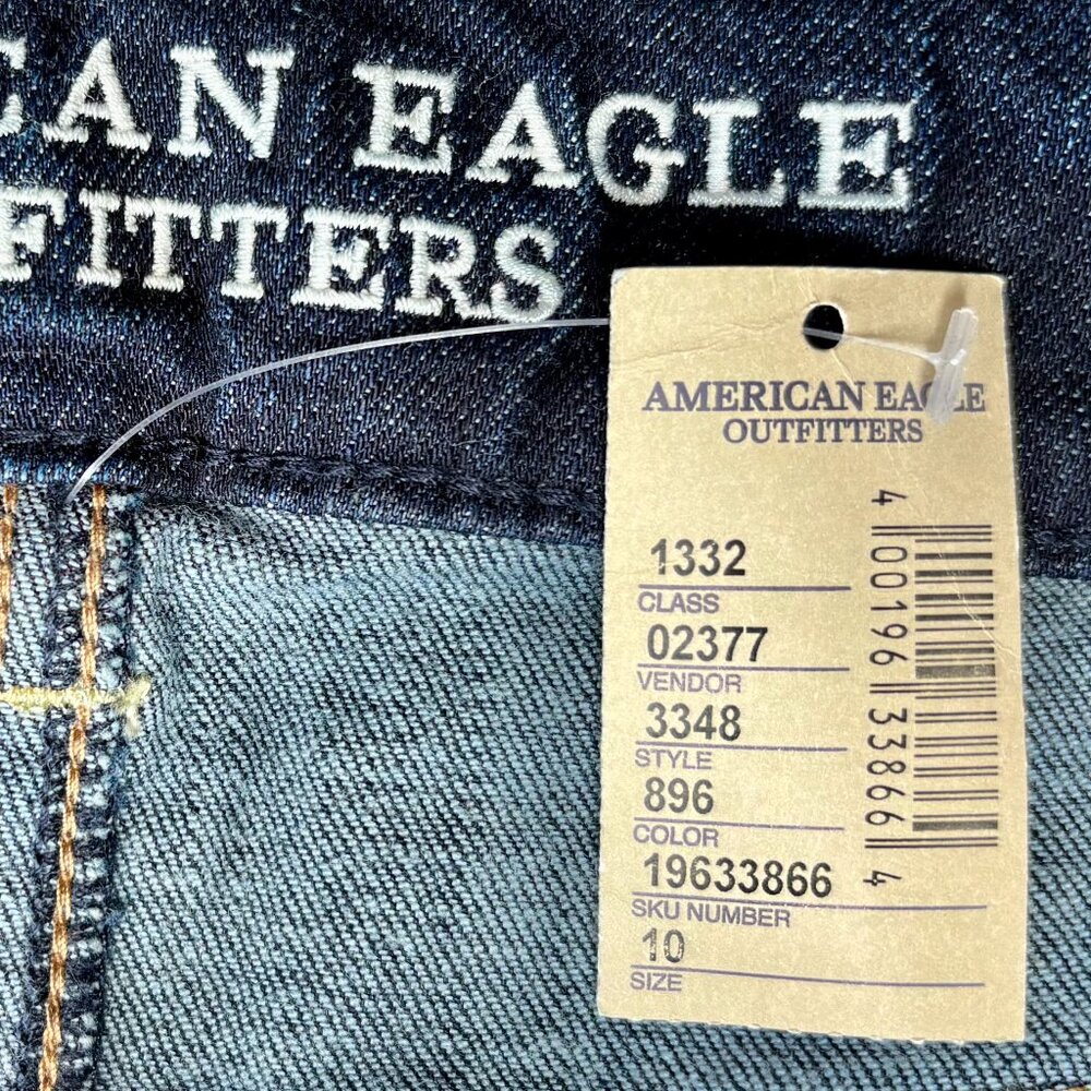 American Eagle Outfitters Women's NWT Midi Stretch Dark Wash Denim Shorts - Picture 13 of 16